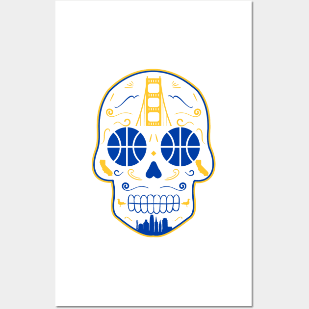 Golden State Sugar Skull Wall Art by StickyHenderson